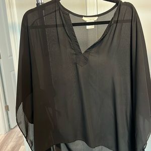 Black see through blouse